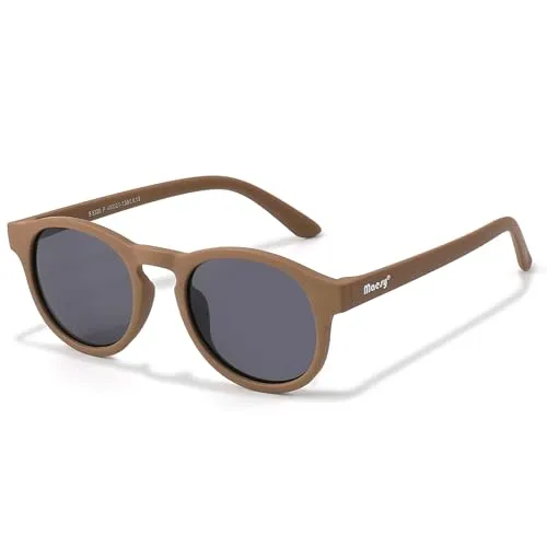 Maesy Kinder Sonnenbrille für 6-12 Jahre - UV400 Polarisierter Schutz - Flexibler und Biegsamer Rahmen - Sichere und Bequeme Sonnenbrille Kinder - Braun - Novi