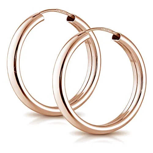 Materia Damen Ohrringe Silber 925 Creolen rosegold - Elegante 25mm Ohrringe - Ohrringe für Damen, klassische rosegold Creolen aus 925 Sterling Silber, perfekt für jeden Anlass. Hochwertige Verarbeitung und attraktives Design machen sie zum idealen Geschenk.