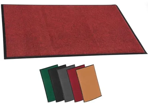 CLP Fußmatte für innen und außen I rutschfeste Türmatte I Schmutzfangmatte für Eingang, Farbe:rot, Größe:60x90 cm