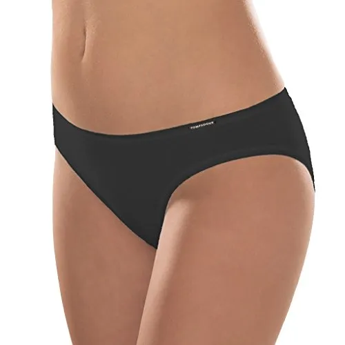 Pompadour Damen Bikini Slip 054-4er Spar-Pack (42, Schwarz)