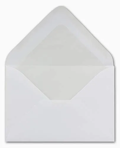 DIN B6 Briefumschläge mit Seidenfutter weiß 12,5 x 17,6 cm 80 g/m² Nassklebung Post-Umschläge ohne Fenster ideal für Weihnachten Grußkarten Einladungen von Ihrem Glüxx-Agent 25