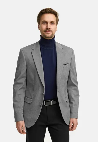 JEFF Herren JFEzra Sakko mit Stretch | Klassische Anzugjacke Grey Mix, Größe 46 - Elegantes Herren-Sakko mit modernem Fit und leicht taillierter Passform. Hochwertige Stoffqualität und klassisches Revers sorgen für stilvolle Auftritte. Zwei Fronttaschen und dekoratives Innenfutter setzen Akzente.