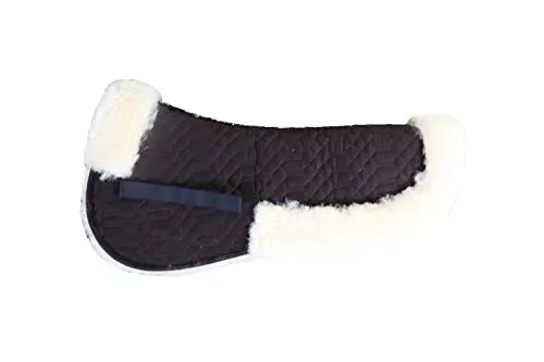 Engel Reitsport | SAKIS2-L-MOC-MED | Sattelkissen mit echtem Merino Lammfell | mit Fellrand vorne und hinten | Steppstoff moccabraun Fell med. Grösse L