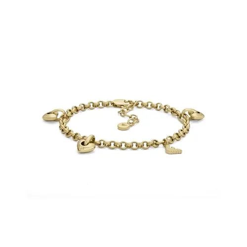 Emporio Armani Damenarmband aus Edelstahl oder Messing mit goldfarbenem Karabinerverschluss