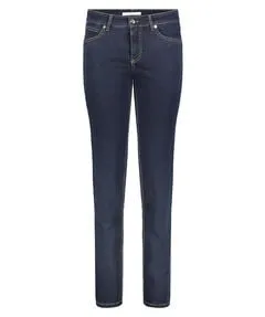 MAC Damen Straight Leg Jeanshose Melanie - Blau Verwaschen/Dark Rinsewash D801 - Stylische Jeans mit geradem Beinverlauf und hohem Bund, perfekt für einen modernen Look und hohen Tragekomfort.