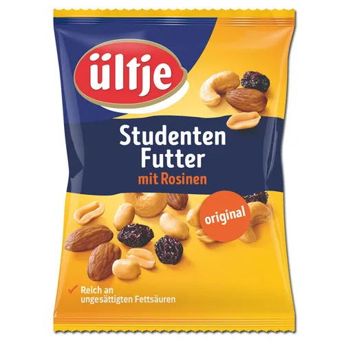 Ültje Studentenfutter original 200g Beutel - Nüsse - Perfekte Mischung aus Nüssen und Trockenfrüchten, ideal für den Snack zwischendurch oder als Energiequelle für unterwegs.