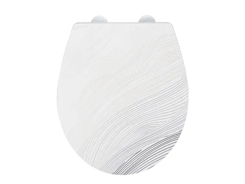 Wenko WC-Sitz Menin mit Absenkautomatik - Ovaler Duroplast WC-Sitz mit komfortabler Absenkautomatik für sanftes Schließen, ideal für jedes Badezimmer