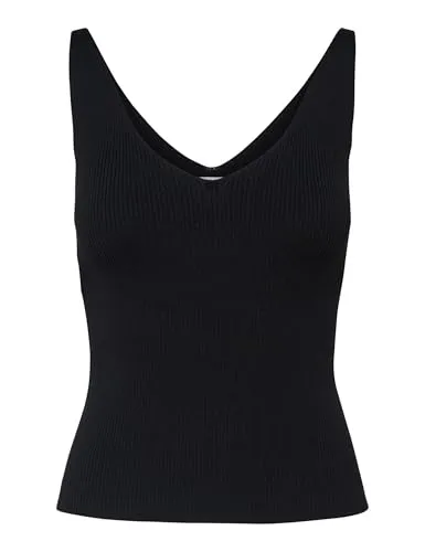 JDY Damen JDYNANNA S/L TOP KNT NOOS Trägershirt/Cami Shirt, Black, M