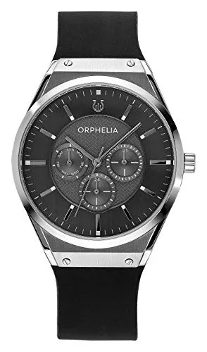 Orphelia Herren Multi Zifferblatt Uhr Saffiano mit Echtleder Armband Schwarz
