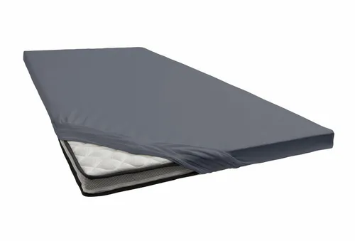 Janine Topper-Spannbetttuch Dunkelgrau 100x200 cm - Bettlaken aus hochwertigem Mischgewebe, bügelfrei und formstabil, bietet höchsten Komfort und ist ideal für Allergiker.