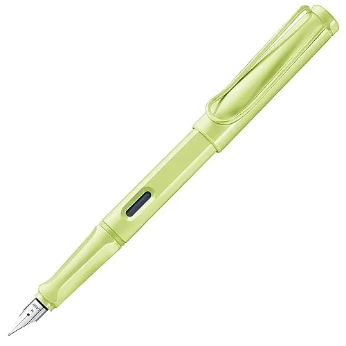 LAMY Füllhalter Safari Springgreen - Federbreite B - Füller in frischem Springgreen, ideal für Schule und Büro, mit ergonomischem Design für komfortables Schreiben.
