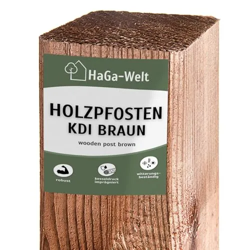 HaGa Holzpfosten 7x7cm - 100cm Hoch, 10 Stück für stabilen Zaunbau - Zaunpfosten aus hochwertigem Kiefernholz, kesseldruckimprägniert für Langlebigkeit und optimalen Wetterschutz. Perfekt für Garten- und Hundezaunprojekte.