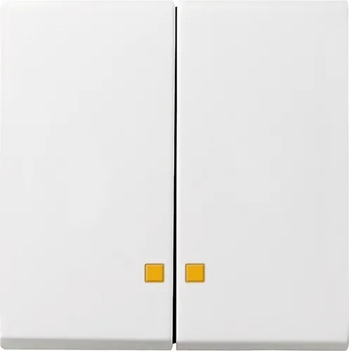 1St. Gira 063103 Serienwippen Kontrollfenster - Wippe 2fach mit Kontrollfenster, elegantes Design in Reinweiß glänzend für moderne Haussteuerungen