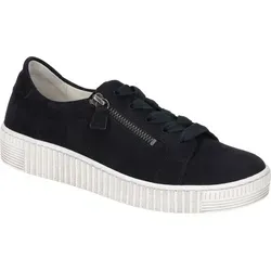 Gabor Freizeit Schnürer für Damen - Blau - 35 - Modischer blauer Sneaker aus hochwertigem Leder mit seitlichem Reißverschluss. Ideal für Freizeit und Alltag, bietet er durch die Best Fitting-Technologie besonderen Tragekomfort und Flexibilität.