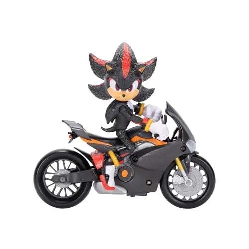 Sonic 3 der Film Shadow-Figur 15 cm mit Shadow-Mobile - Spielfahrzeuge: Bewegliche Shadow-Figur mit detailliertem Motorrad für endlosen Spielspaß und ikonische Filmszenen.