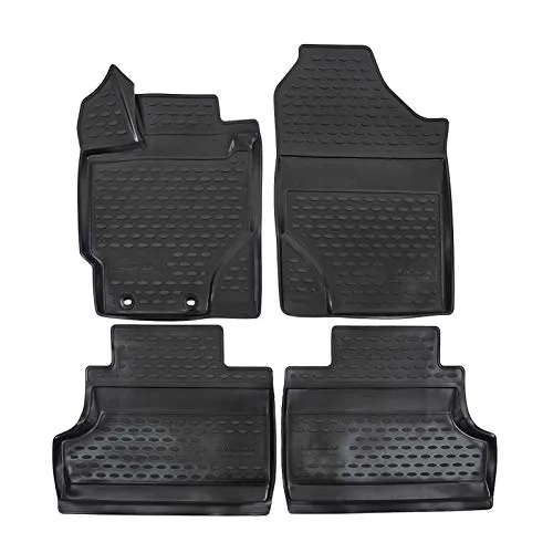 J&J AUTOMOTIVE | 3D Design Gummimatten Gummifußmatten Für Yaris 2011-2019, Schwarz, Anti-Rutsch, Ohne Geruch, Allwetter, Rand 3cm, 4-Teilig