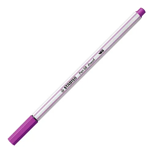 STABILO Pen 68 brush lila - Premium-Filzstift mit flexibler Pinselspitze, ideal für Hand Lettering und kreative DIY-Anwendungen