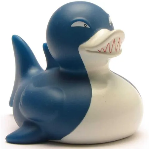 Badeente Haifisch Quietscheentchen Quietscheente Gummiente Plastikente