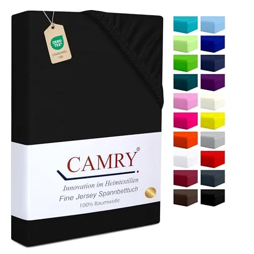 Camry Spannbettlaken Topper 140x200cm in schwarz von Camry