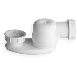 Polysan Zubehör - Siphon mit Überwurfmutter 1 1/2, Höhe 42 mm, weiß 71712 - Weiß