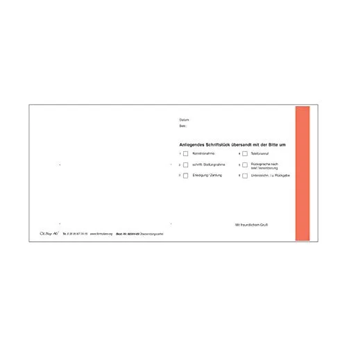 Übersendungszettel mit Grußformel ohne Berufsbezeichnung 100er Pack