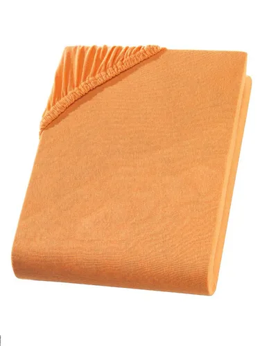 yadetextil Spannbettlaken Spannbettlaken, Jersey, Gummizug: Rundumgummi, Baumwolle Spannbettlaken 180x200-200x200 cm bis 25 cm Höhe, Orange