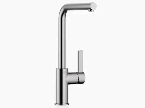 Dornbracht Piur Hochdruckarmatur mit Edelstahl Finish - Hochdruckarmatur mit gebürstetem Edelstahl-Finish, 360° Schwenkbereich und maximalem Durchfluss von 6,7 l/min für optimale Flexibilität in der Küche.