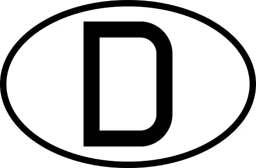 Aufkleber Kfz-Nationalitätszeichen D Fahrzeugheck StVO Schild Folie selbstklebend | 190x130 mm Made in Germany