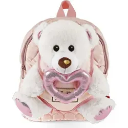 Kinderrucksack mit Plüscheisbär von Perletti Toys, 13087 - Schulranzen mit abnehmbarem Teddybär, 2 in 1 als Rucksack und Spielzeug. Wasserdichtes, ungiftiges Material und gepolsterte Gurte für optimalen Tragekomfort.
