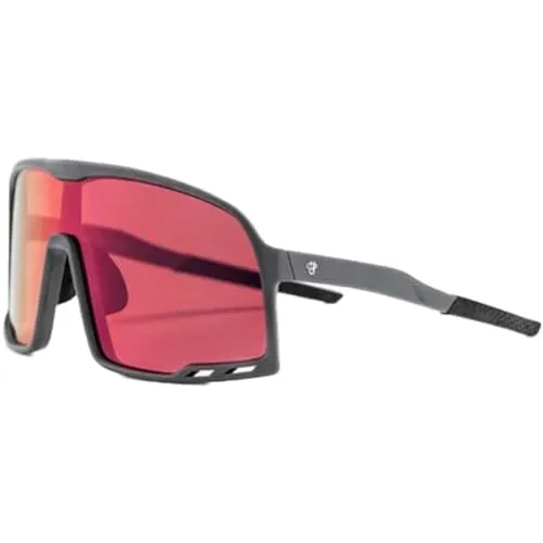 CHPO Radsportbrille Henrik - Grey - Infra Purple - Sonnenbrillen, trendige Fahrradbrille mit großen bunten Gläsern für einen stylishen Look und 100% nachhaltiger Herstellung.
