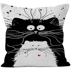 maDDma Dekokissen 1 Kissenhülle Katzenfreund, Motiv Katze 4 beige 45 cm