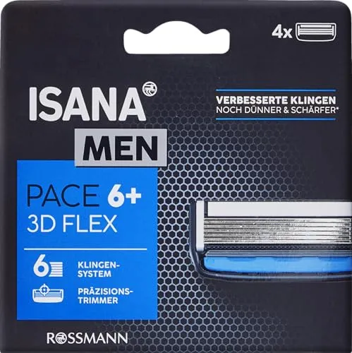 ISANA men Pace 6+ Rasierklingen 4 Stück – Präzises 6-Klingen-System