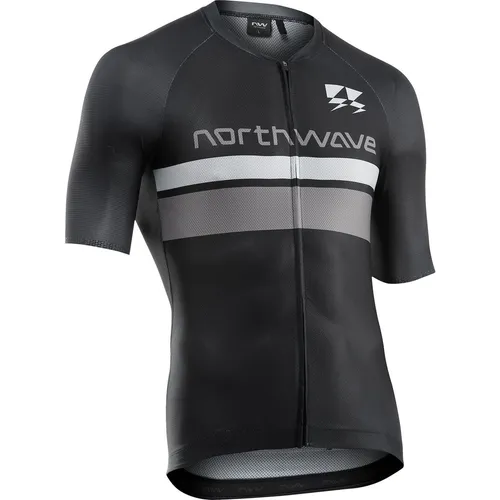 Northwave Blade Air 2 Jersey Short Sleeve - Herren Biketrikot in Schwarz - Leichtes, schnelltrocknendes Radtrikot aus 90% Polyester und 10% Elasthan, ideal für Frühling/Sommer, mit mikroperforierten Ärmeln und praktischen Rückentaschen.