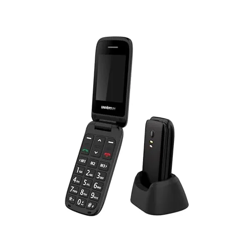 UNIVERSUM MP400-C Seniorenhandy - Klapphandy mit großen Tasten und Notruftaste - Seniorenhandy mit einfacher Bedienung, robustem Design und Notruffunktion für mehr Sicherheit im Alltag. Genießen Sie eine lange Akkulaufzeit und klare Lesbarkeit dank 2,4 Zoll Display.