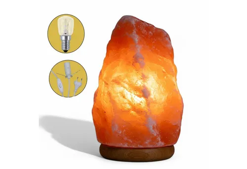 LANDSTER Himalaya Salzlampe – Natürliche Tischlampe aus Salzkristall