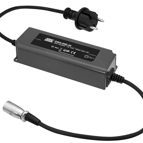 WITTKOWARE OWA-90E-54 IP67 Desktop-Netzteil mit ausgangsseitigem XLR-Stecker (4-polig), 54V/DC, max. 1,67A, 90W