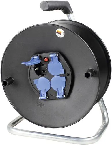 Sicherheits-Leertrommel 230mmØ für 25m Kabel mit 4 Dosen