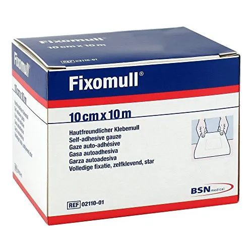 Fixomull Klebemull 10 cm x 10 m - Erste-Hilfe-Heftpflaster & Verbandsmaterial, hautfreundlicher und stabiler Klebemull für sichere Verbände und Wundabdeckungen.