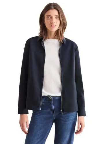 CECIL Damen B212559 Jacke mit Hemdkragen, universal Blue, XXL - Funktionsjacke mit Reißverschluss und seitlichen Taschen, bietet kuscheliges Tragegefühl und lässigen Look für jede Gelegenheit.