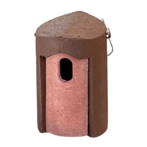 Schwegler Nisthöhle 1B oval - Vogelhaus für Gartenrotschwanz, mit 12 cm Brutraumdurchmesser und austauschbaren Vorderwänden. Hergestellt aus atmungsaktivem Holzbeton für optimale Brutbedingungen.