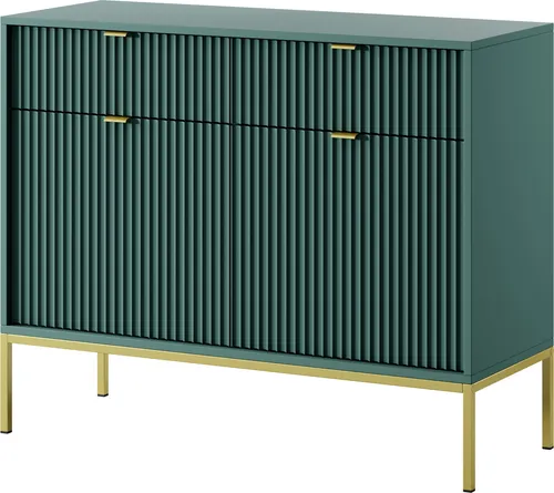Kommode mit 2 Schubladen und 2 Türen, Labrador-Gold, 104 x 83 x 39 cm