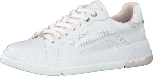 s.Oliver Sneaker Lederimitat - Modischer Sneaker aus Lederimitat mit feiner Lochstanzung und gepolsterter Soft Foam Decksohle für optimalen Halt und Komfort, ideal für lange Tage.