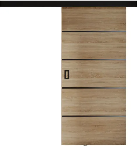 MIRJAN24 Schwebetür Werdi Plus 70 cm in Sonoma Eiche - Stilvolle Schwebetür für das Wohnzimmer mit Selbstschließsystem. Hochwertige Laminatplatte und modernes Design sorgen für eine praktische Nutzung und einfache Montage.