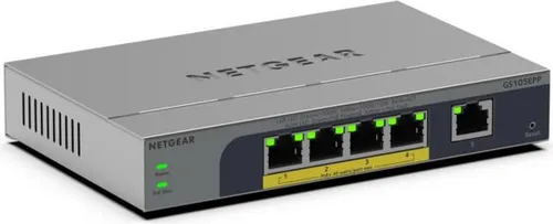 Netgear Easy Smart GS105EPP - Switch - high-power - L3 - Smart - 1 x 10/100/1000 + 4 x 10/100/1000 (PoE+)
