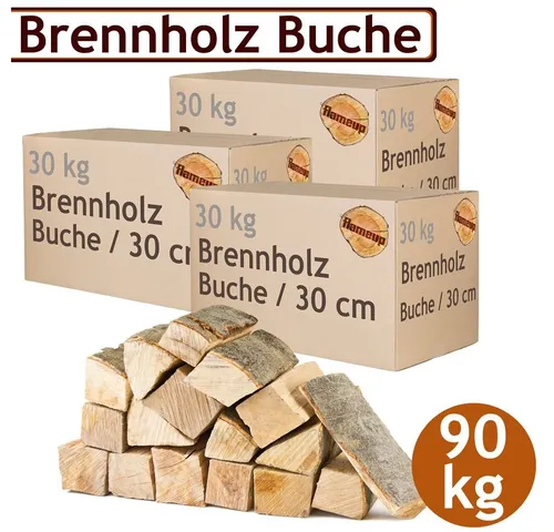 Flameup Kaminholz Brennholz Kaminholz Holz 5-500 kg Ofen Kamin Kaminofen Buche 30 cm, 90 kg