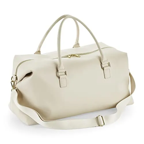 BagBase BG760 Boutique Weekender - Oyster - Stylischer Weekender aus 100% Kunstleder mit weichem Innenfutter und extra langem Reißverschluss für einfache Veredelung. Ideal für Kurztrips und Reisen.