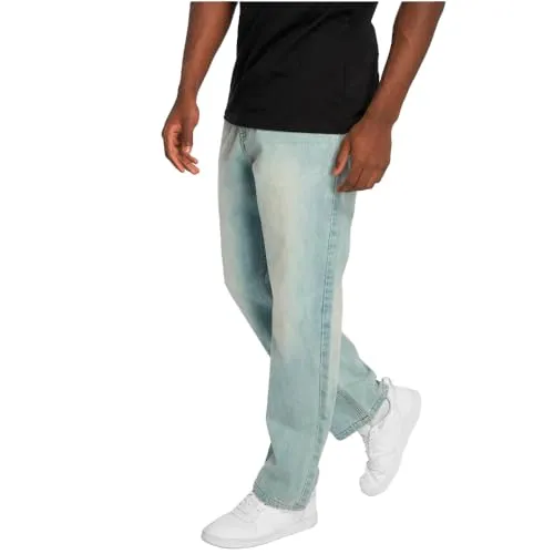 Rocawear Herren Loose Fit Jeans WED blau W 38 L 34 - Herren-Jeanshosen mit lässigem Loose Fit, perfekt für einen bequemen und stylischen Look im Alltag.