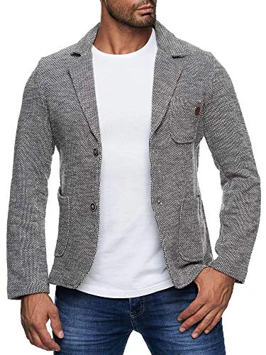 Reslad Herren-Sakko Slim Fit - Sportlicher Freizeit Blazer in Grau 2XL - Sakkos für Herren, hochwertiges Baumwollgemisch für perfekten Sitz und lässigen Look, ideal für jede Gelegenheit.