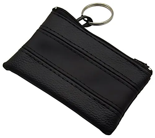 myledershop Kunstleder Schlüsseltasche mit 1 Reißverschlussfach