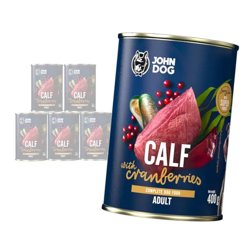 John Dog Berry Adult Rind Mit Cranberry 6x400g Nassfutter Für Hunde, 96% Fleisch